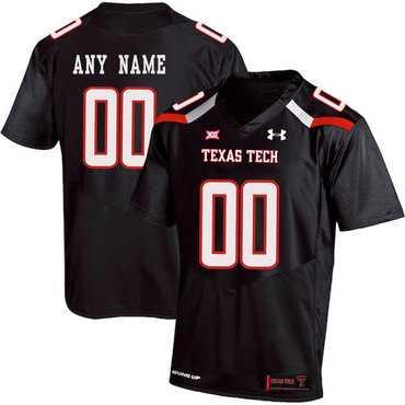 Men%27s Texas Tech Black Customized College Football Jersey->customized ncaa jersey->Custom Jersey